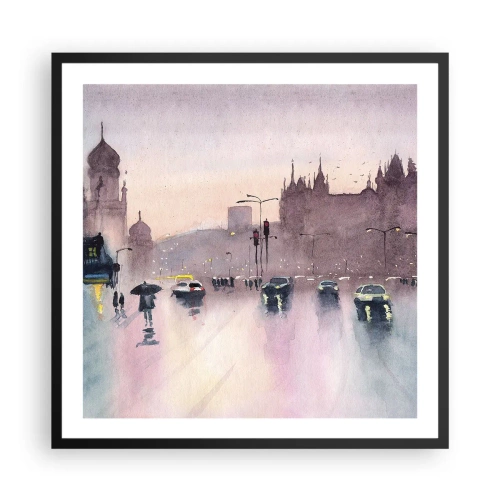 Poster in cornice nera - Nella nebbia piovigginosa - 60x60 cm