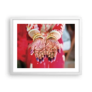 Poster in cornice bianca - Pronta ad afferrare la fortuna - 50x40 cm