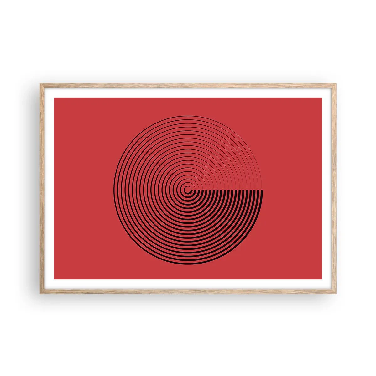 Poster in cornice rovere chiaro - Movimento circolare - 100x70 cm