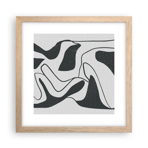 Poster in cornice rovere chiaro - Gioco astratto nel labirinto - 30x30 cm