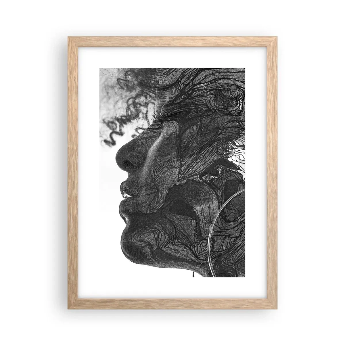 Poster in cornice rovere chiaro - Aggrovigliata nei sogni - 30x40 cm
