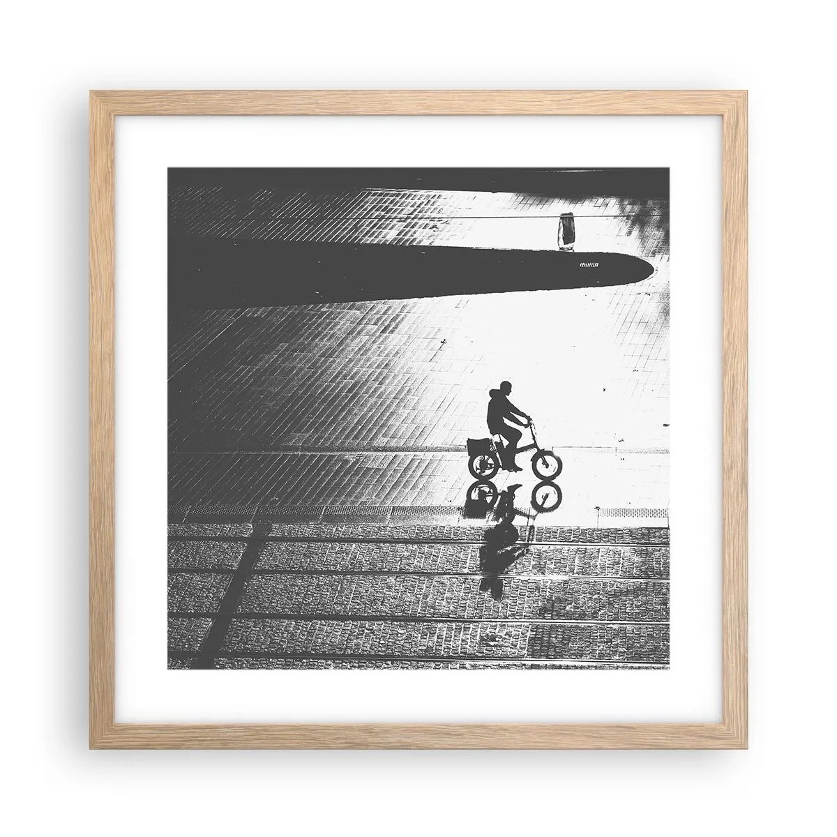 Poster in cornice rovere chiaro - Avanti, attraverso la città - 40x40 cm