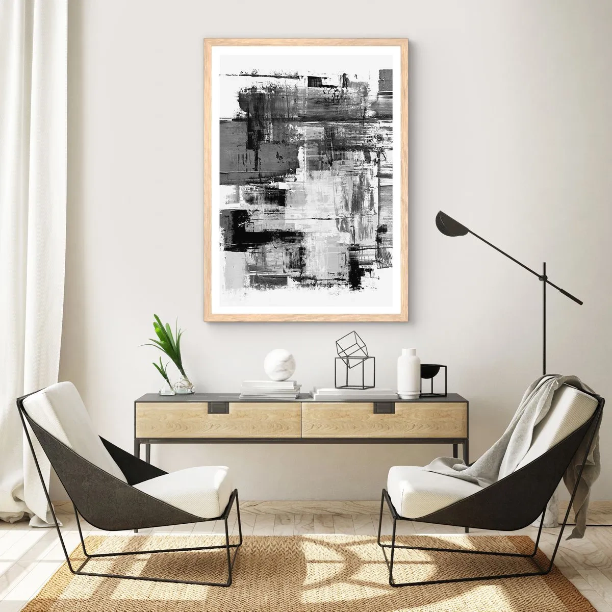 Poster in cornice rovere chiaro - Il grigio è bello - 40x50 cm