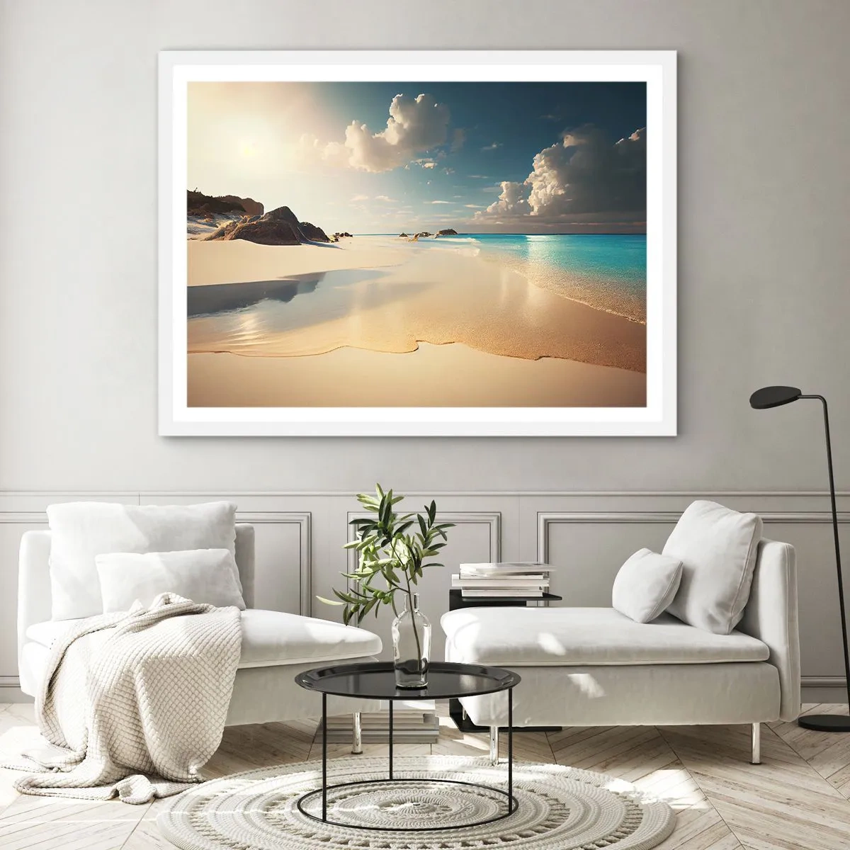 Poster in cornice bianca - Giornata ideale - 100x70 cm