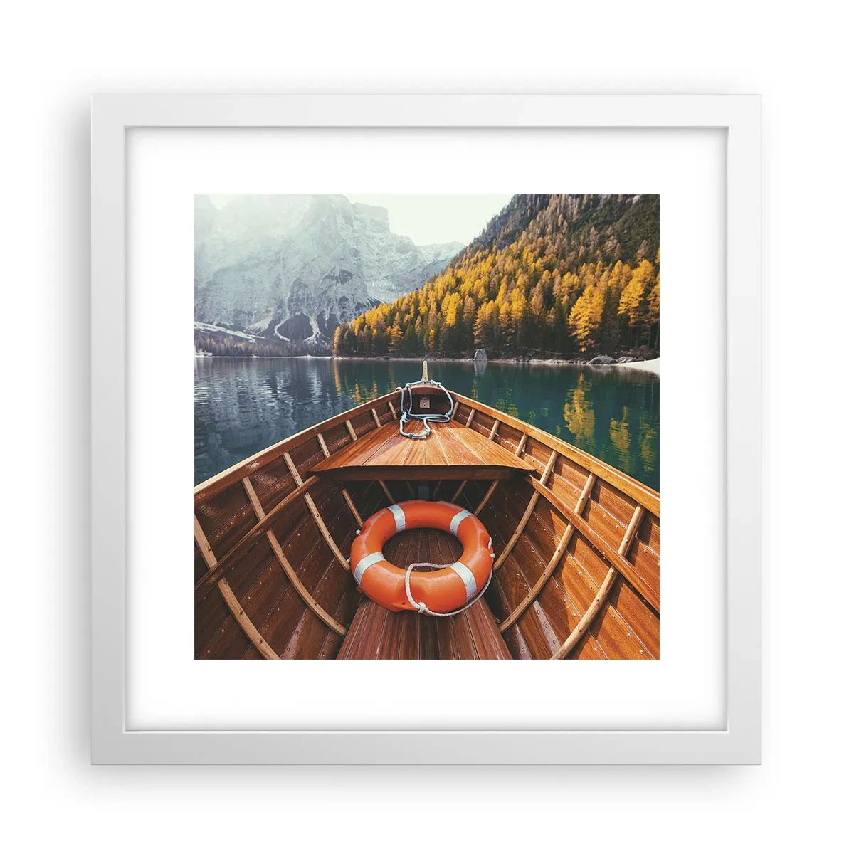 Poster in cornice bianca - Gita sui monti - 30x30 cm