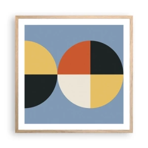 Poster in cornice rovere chiaro - Guarda e conta - 60x60 cm