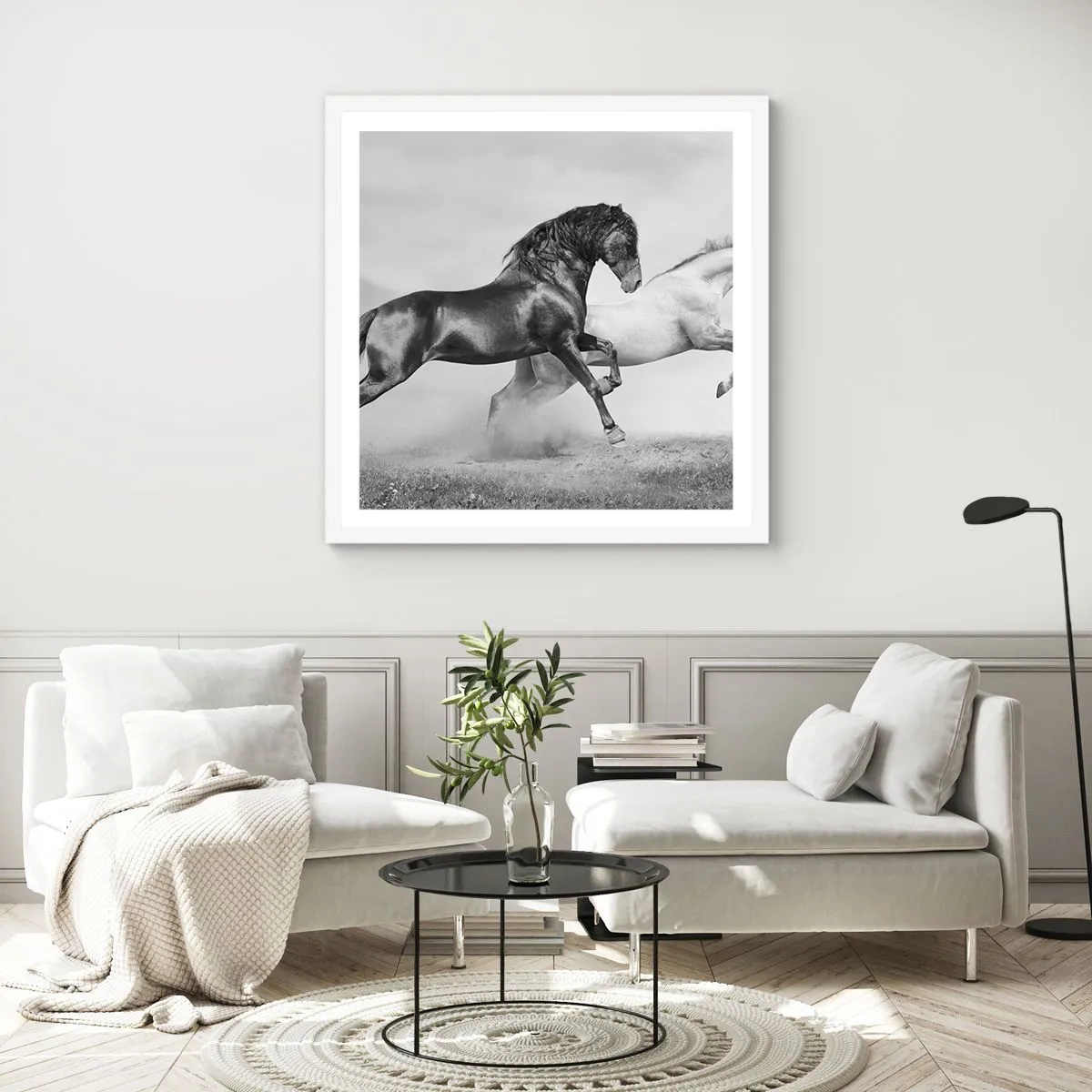 Poster in cornice bianca - Angeli e demoni - 30x30 cm