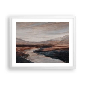 Poster in cornice bianca - Valle tranquilla - 50x40 cm