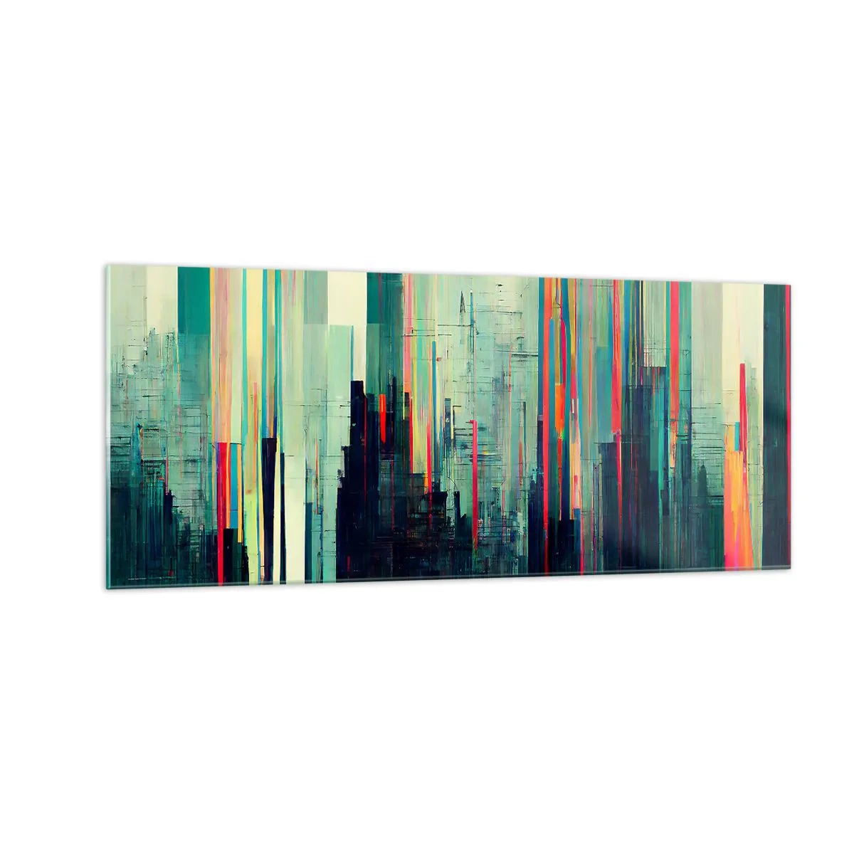Quadro su vetro - Città futuristica - 100x40 cm