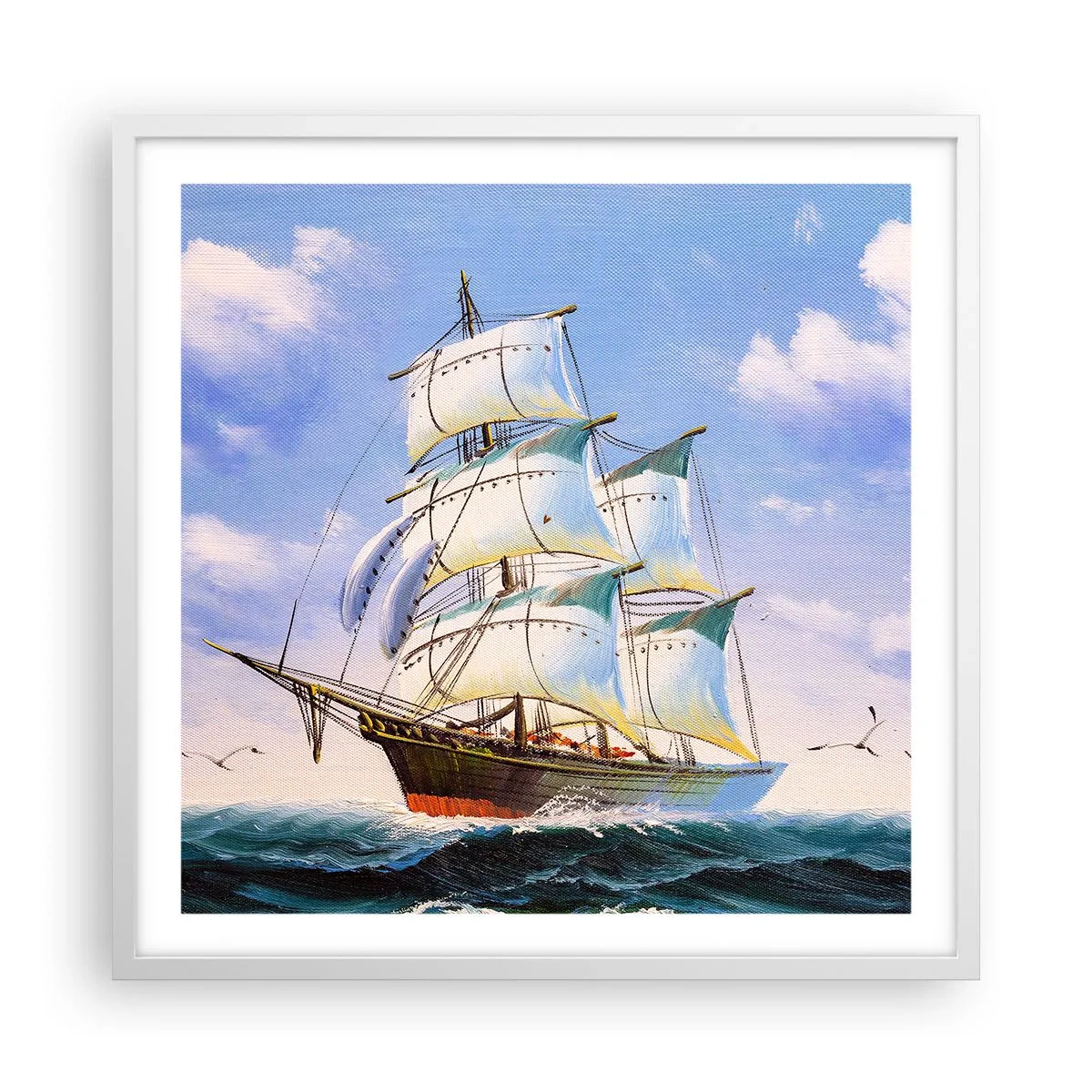 Poster in cornice bianca - Con orgoglio nel vento - 60x60 cm