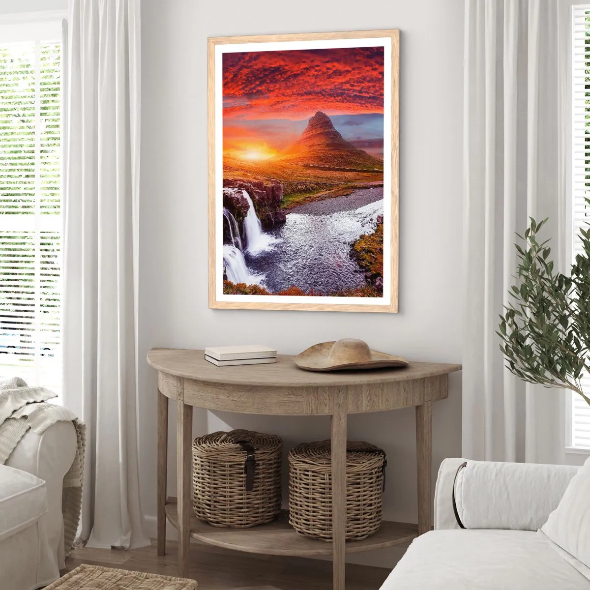 Poster in cornice rovere chiaro - Paesaggio della Terra di Mezzo - 40x50 cm