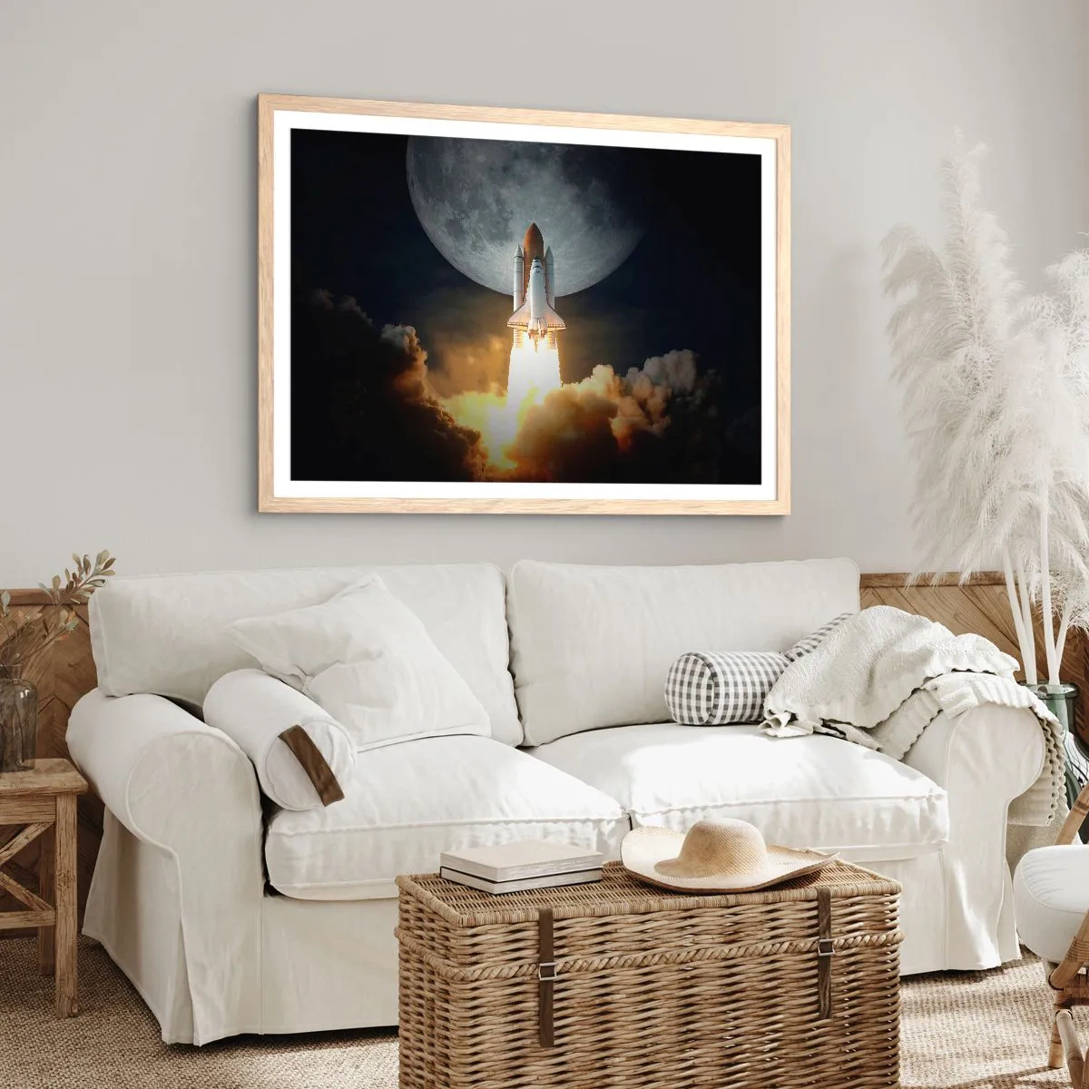 Poster in cornice rovere chiaro - L'inizio di un'avventura spaziale - 70x50 cm