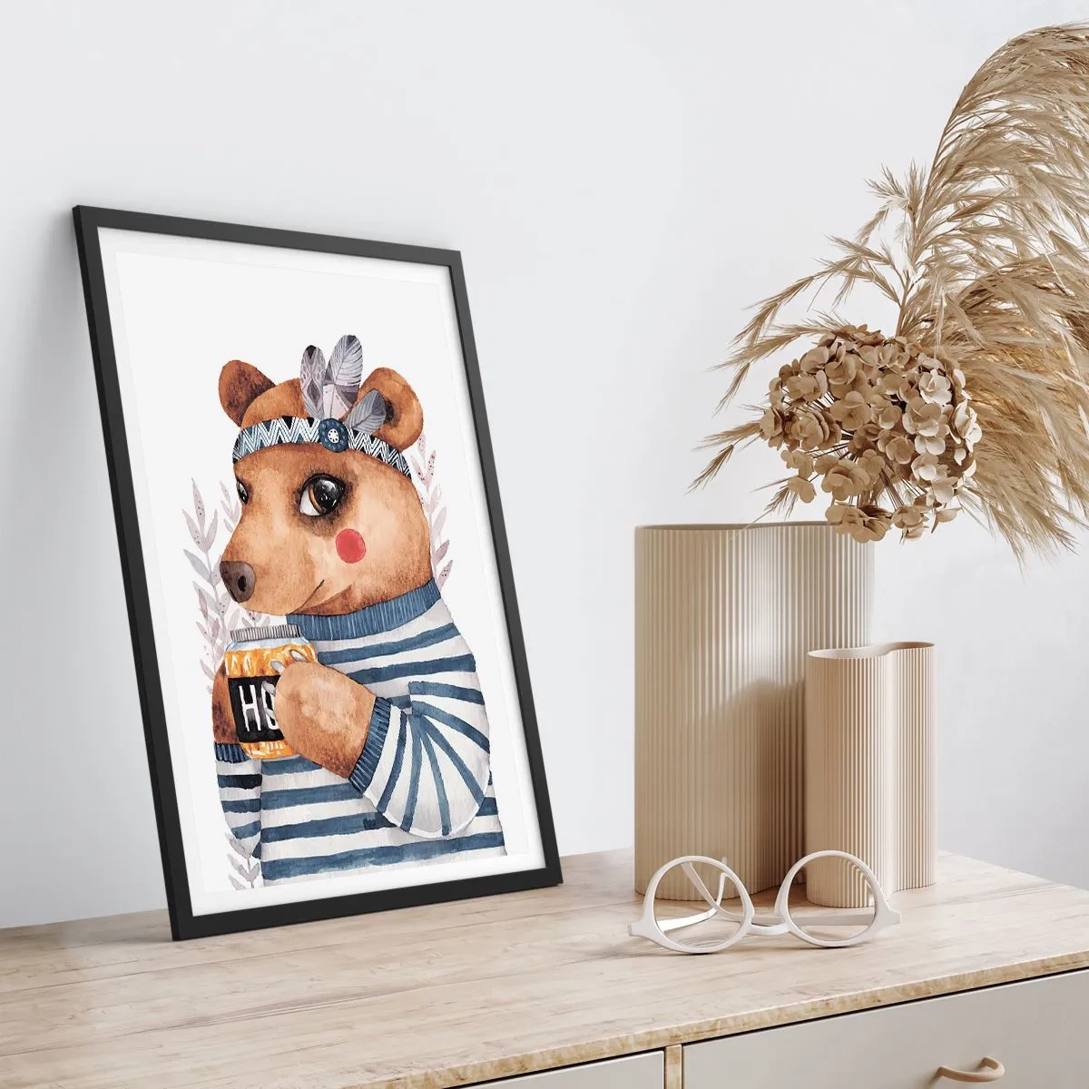 Poster in cornice nera - Dolce orsetto - 40x50 cm