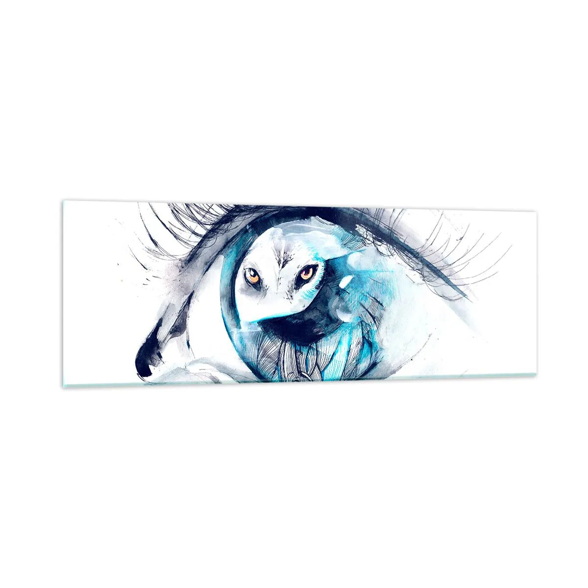 Quadro su vetro - Faccia a faccia con la natura selvaggia - 90x30 cm