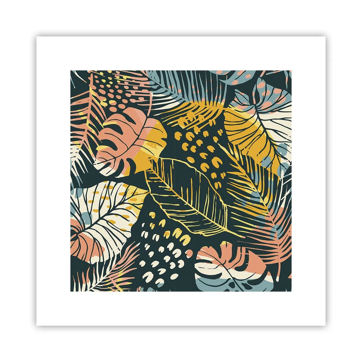 Poster - Fantasia di foglie - 30x30 cm