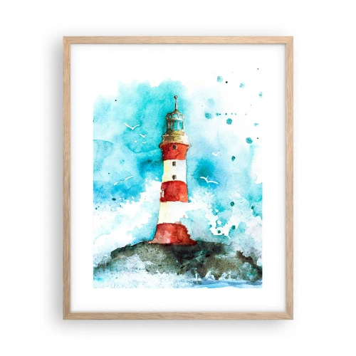 Poster in cornice rovere chiaro - L'unità dei quattro elementi - 40x50 cm