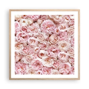 Poster in cornice rovere chiaro - Coperto di rose - 60x60 cm