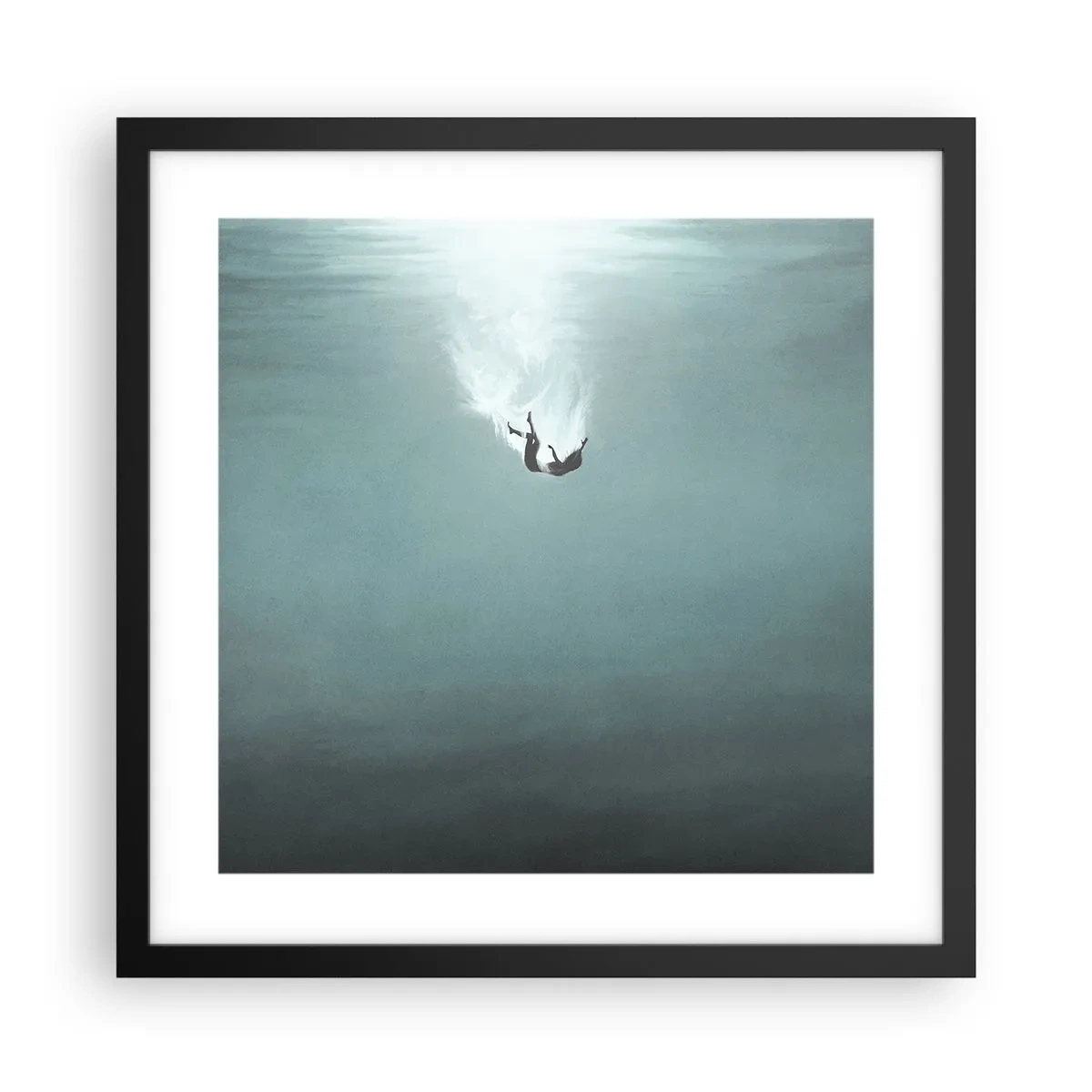 Poster in cornice nera - Nell'abbraccio dell'oceano - 40x40 cm