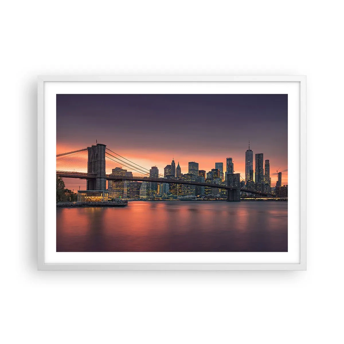 Poster in cornice bianca - Immersa nel silenzio lilla - 70x50 cm