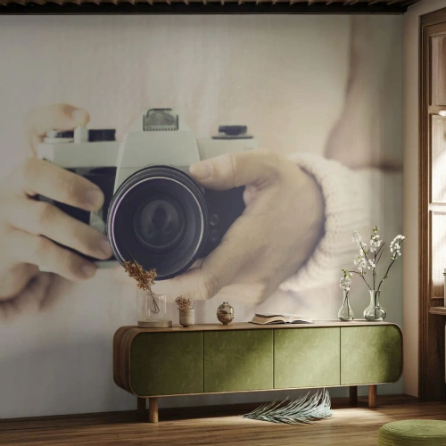 Fotomurali Standard Eco - Per vedere meglio... - Telecamera, Vintage ▾, Fotografia - 300x210 cm