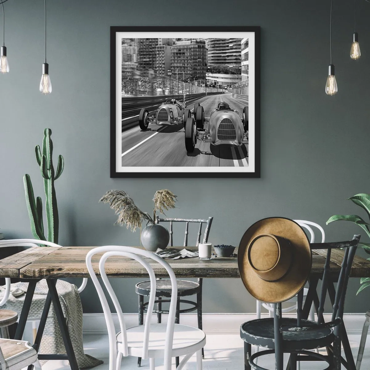 Poster in cornice nera - Tanto tempo fa a Montecarlo - 60x60 cm