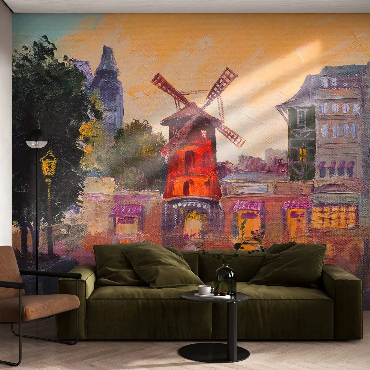 Fotomurali Premium Canvas - Le icone di Parigi: il Moulin Rouge - Parigi, Fan, Moulin Rouge - 350x256 cm