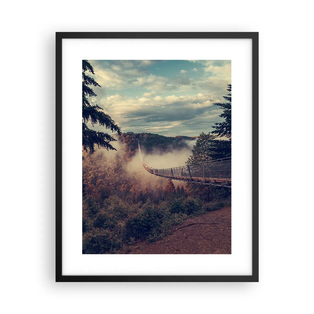 Poster in cornice nera - Sopra il bosco autunnale - 40x50 cm