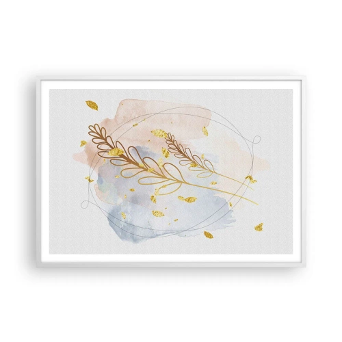 Poster in cornice bianca - Soffio d'oro - 100x70 cm