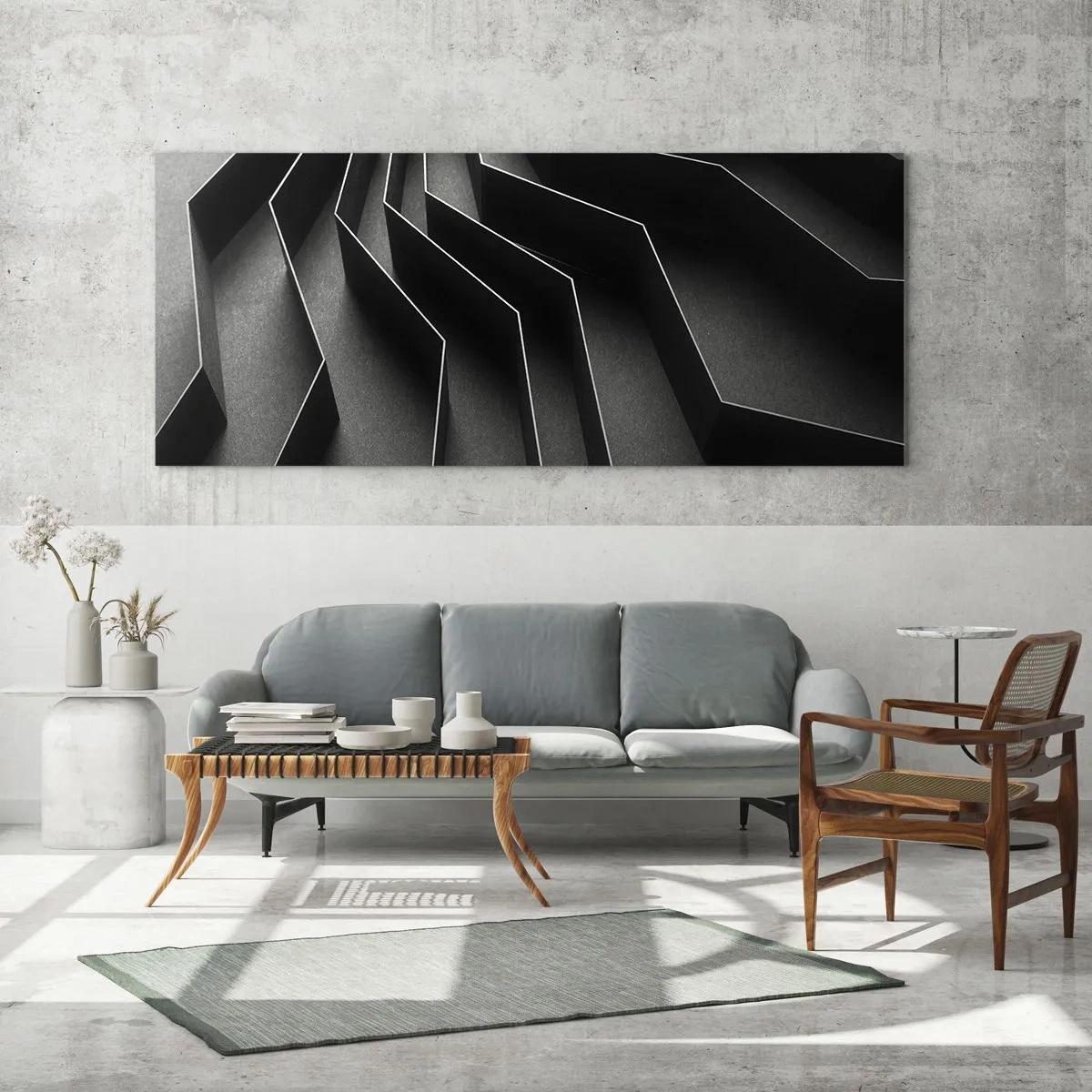Quadro su vetro - Ordine tridimensionale - 100x40 cm