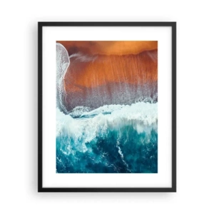Poster in cornice nera - Il tocco dell'oceano - 40x50 cm