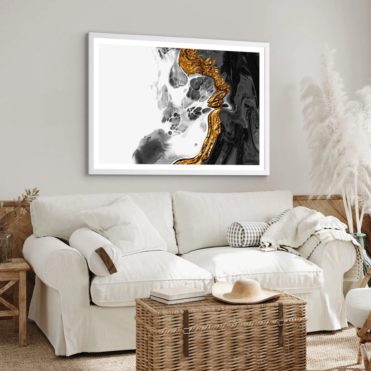 Poster in cornice bianca - Composizione organica - 40x30 cm