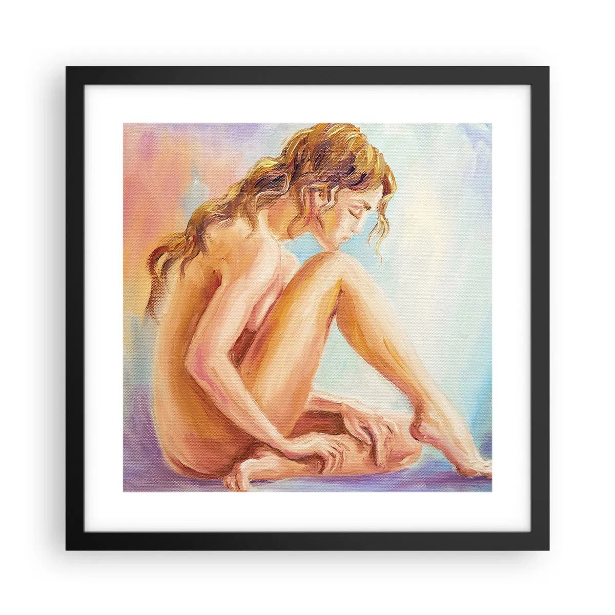 Poster in cornice nera - Nudo di giovane - 40x40 cm