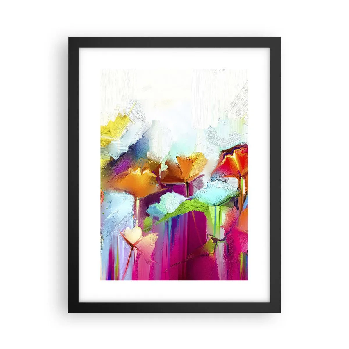 Poster in cornice nera - L'arcobaleno è fiorito - 30x40 cm