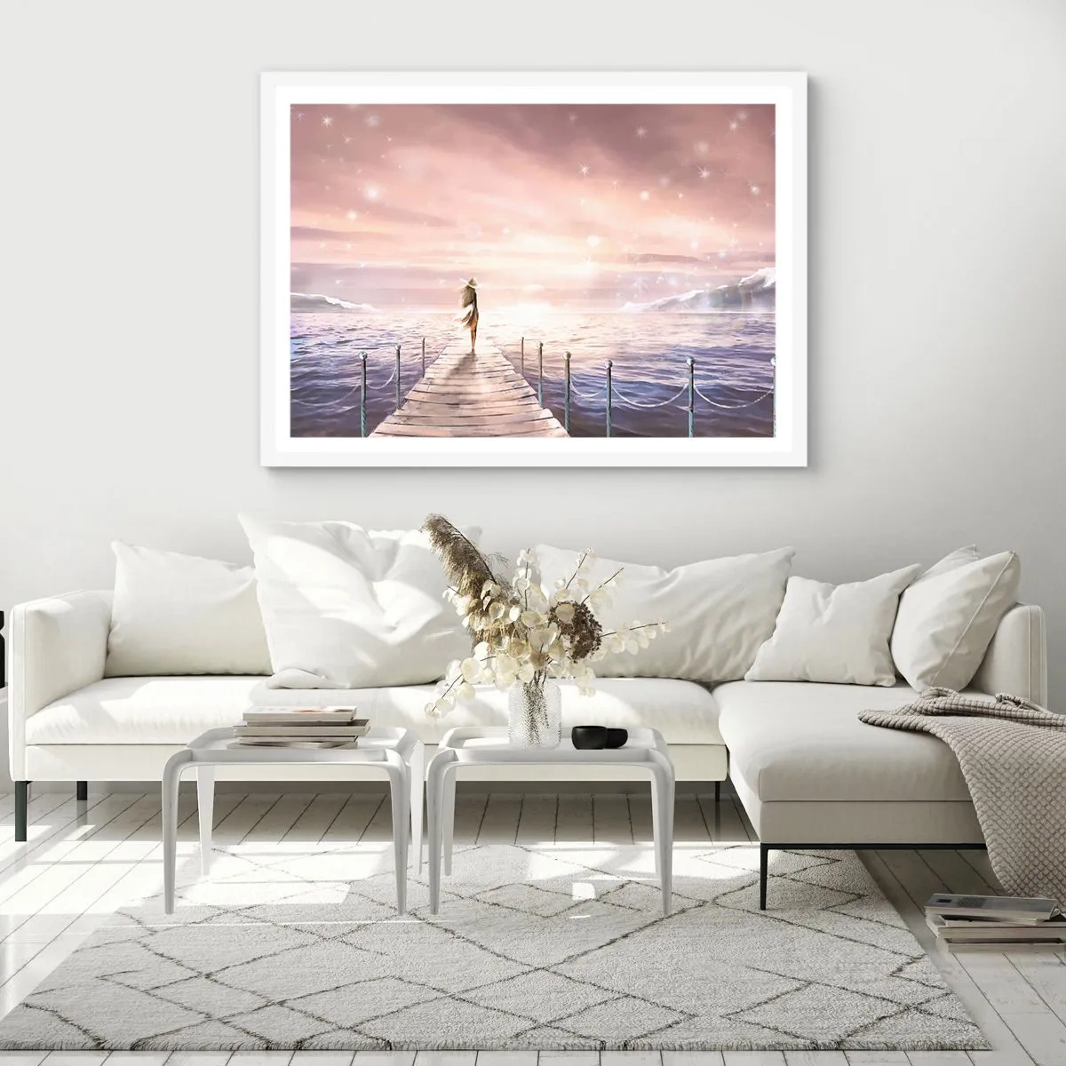 Poster in cornice bianca - Alla luce del sogno - 40x30 cm