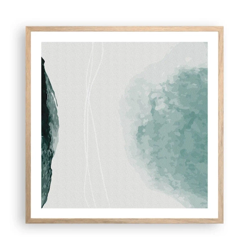 Poster in cornice rovere chiaro - Incontro con la nebbia - 60x60 cm