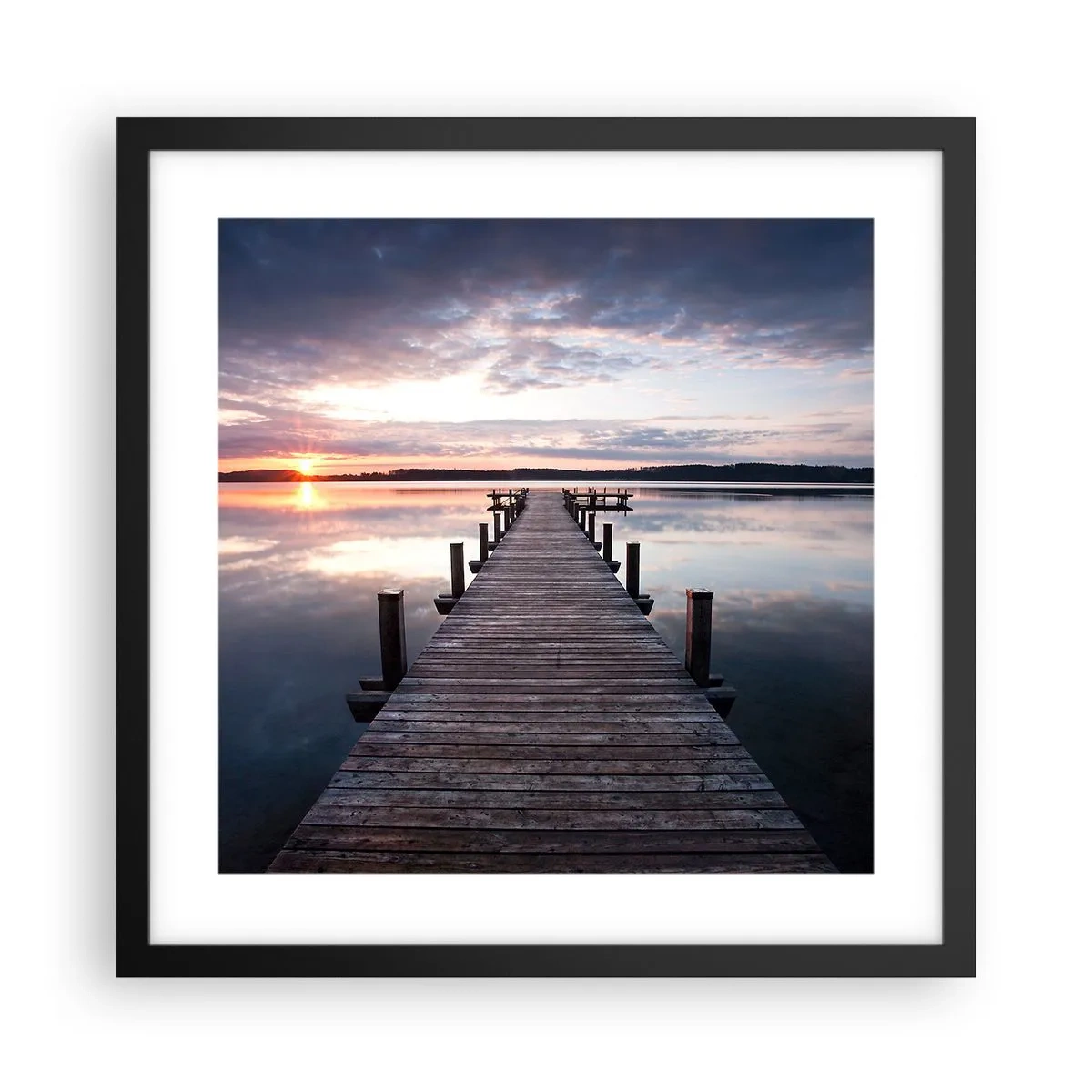 Poster in cornice nera - Il silenzioso confine del giorno e della notte - 40x40 cm