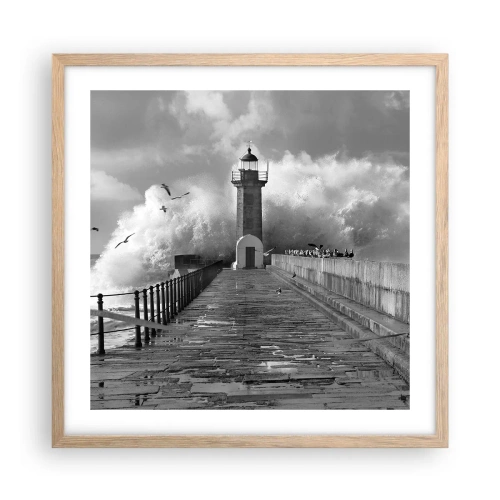 Poster in cornice rovere chiaro - Senza paura - 50x50 cm