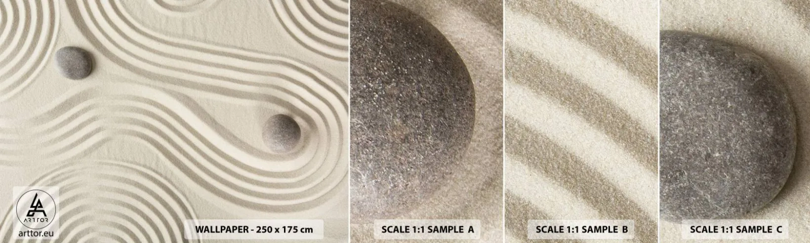 Campione di Fotomurale Adesivo Deluxe Sticker - Il tocco del calore - Astrazione, Pezzo, Sabbia - 100x30 cm