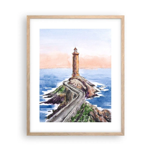 Poster in cornice rovere chiaro - Rivolto verso il mare - 40x50 cm