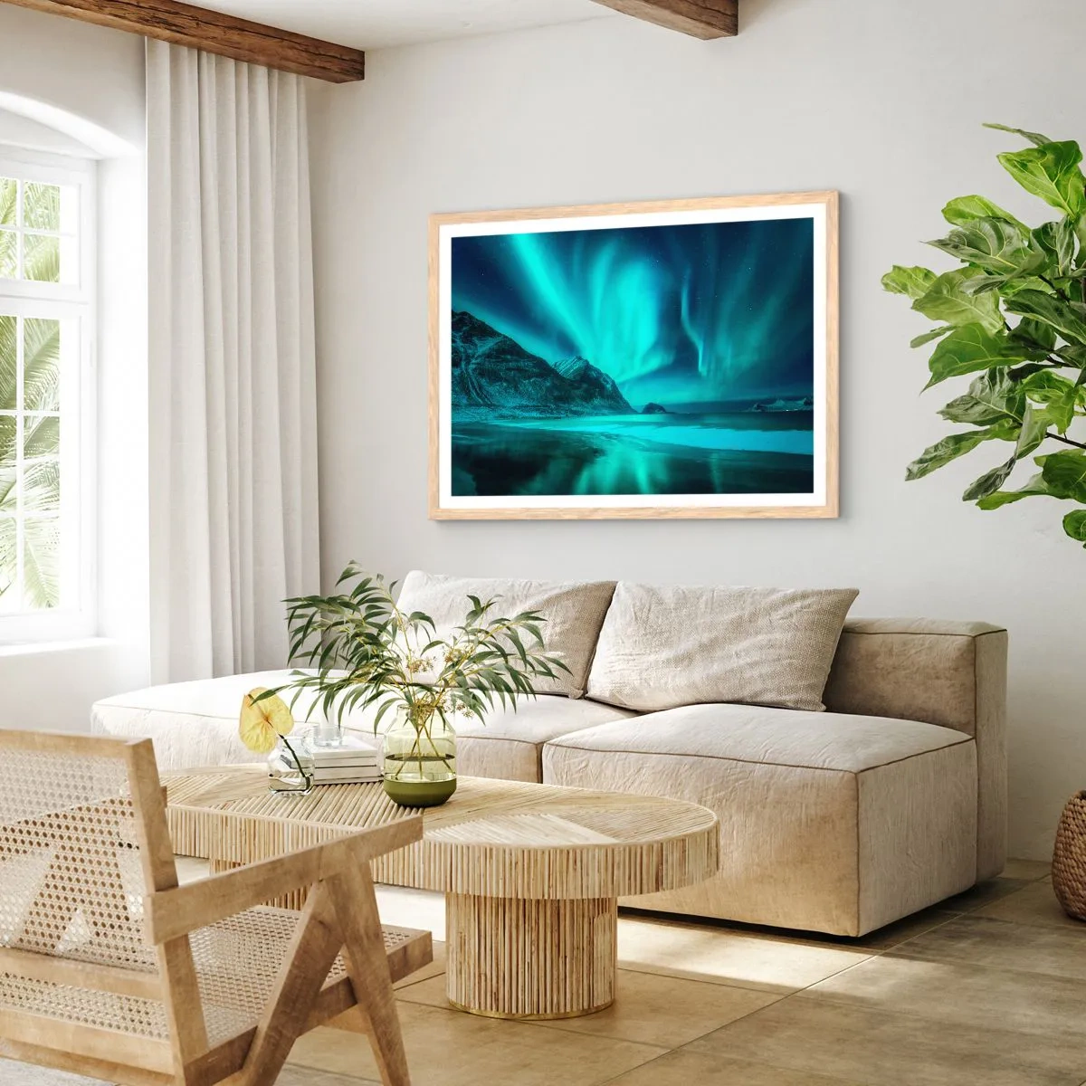 Poster in cornice rovere chiaro - Miracolo del Nord - 50x40 cm