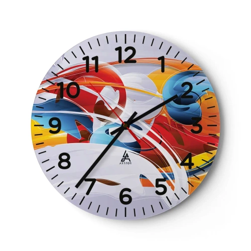 Orologio da parete - Orologio in Vetro - La danza degli elementi - 30x30 cm