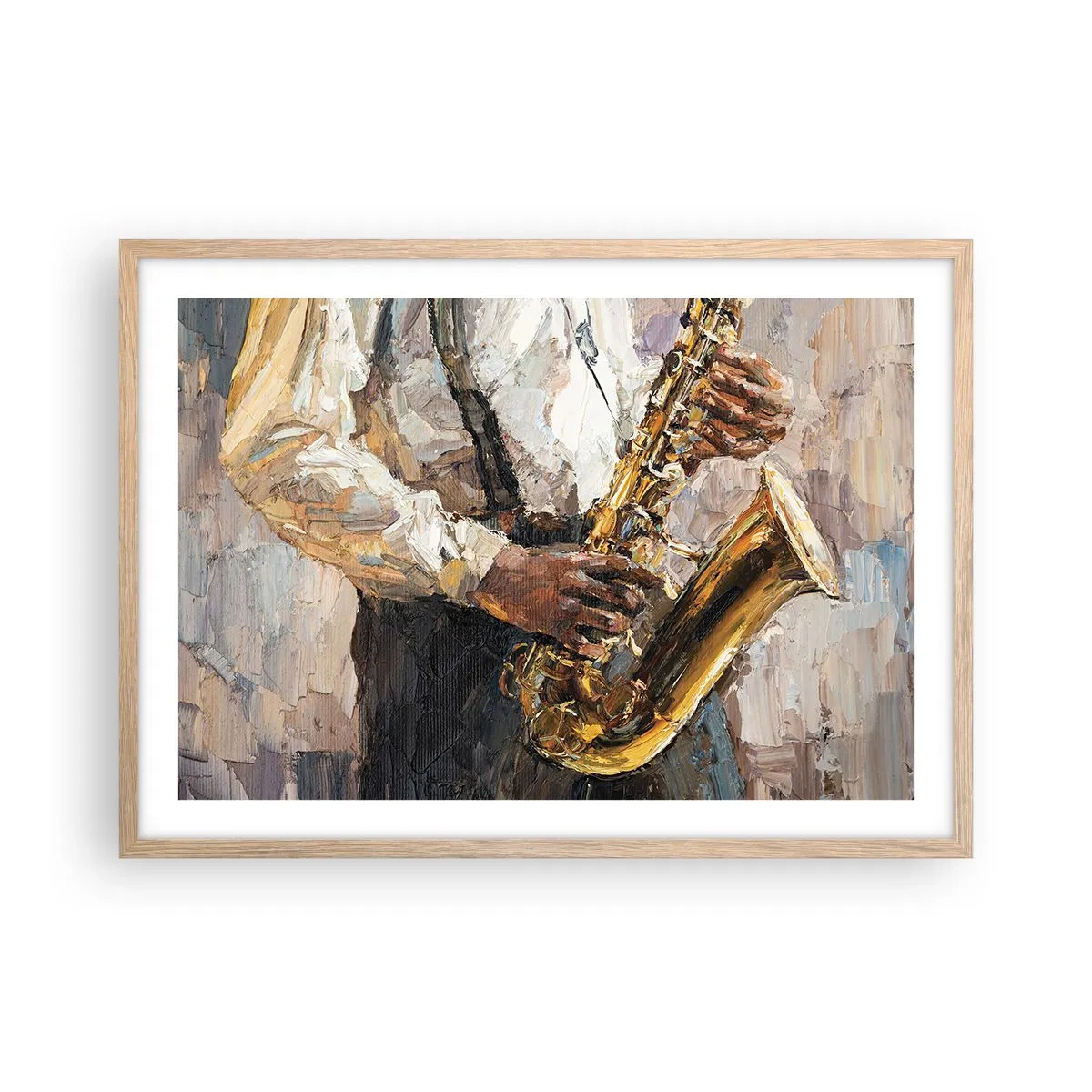 Poster in cornice rovere chiaro - Tempo di assolo - 70x50 cm