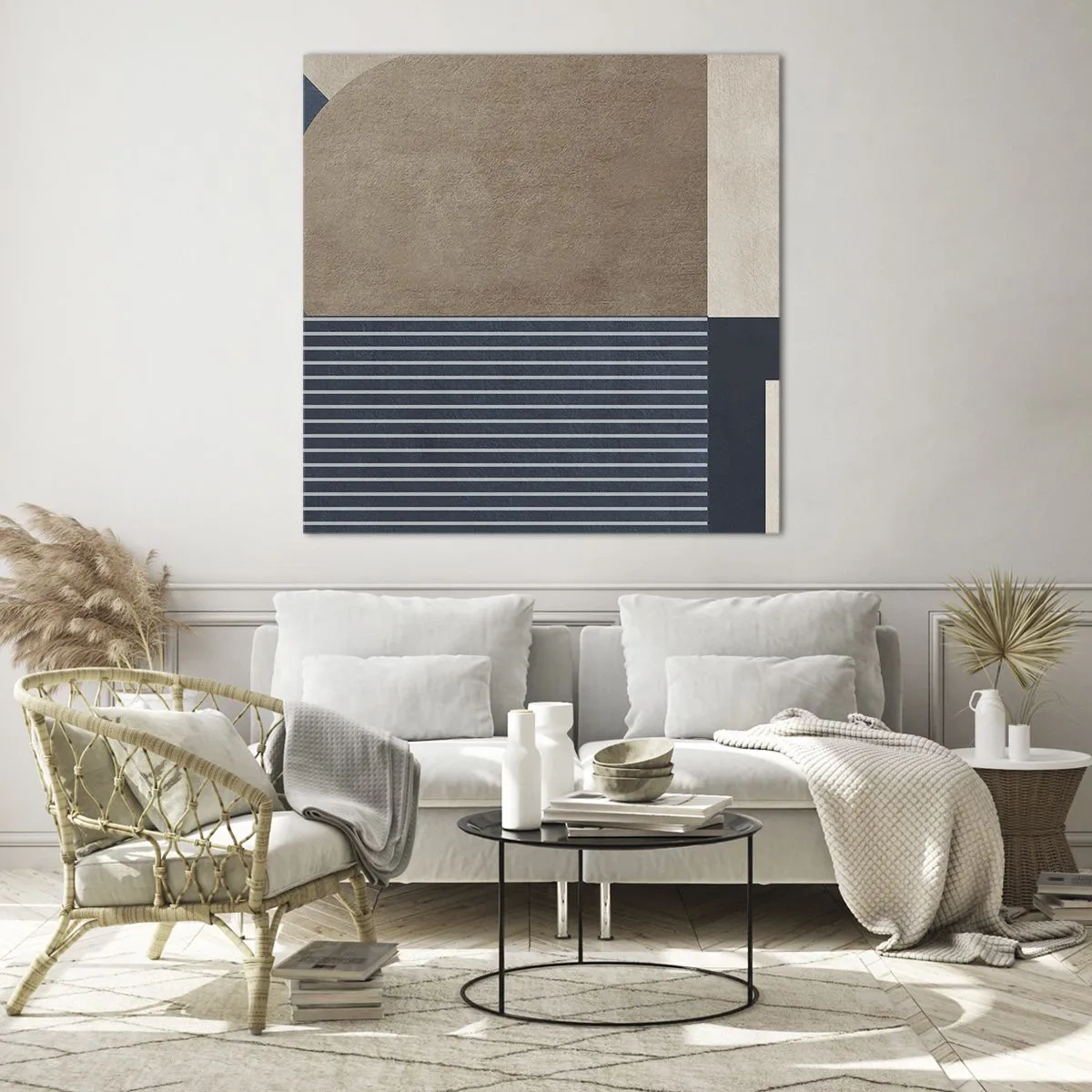 Quadro su vetro - Composizione di semplicità e rotondità - 60x60 cm