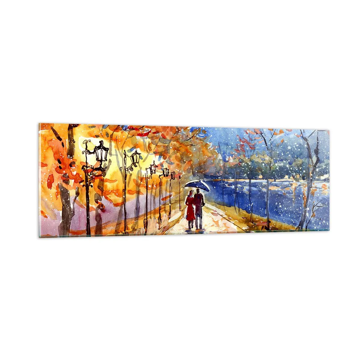 Quadro su vetro - Insieme fino ai confini del tempo - 90x30 cm
