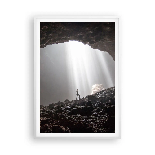 Poster in cornice bianca - Grotta luminosa - 70x100 cm