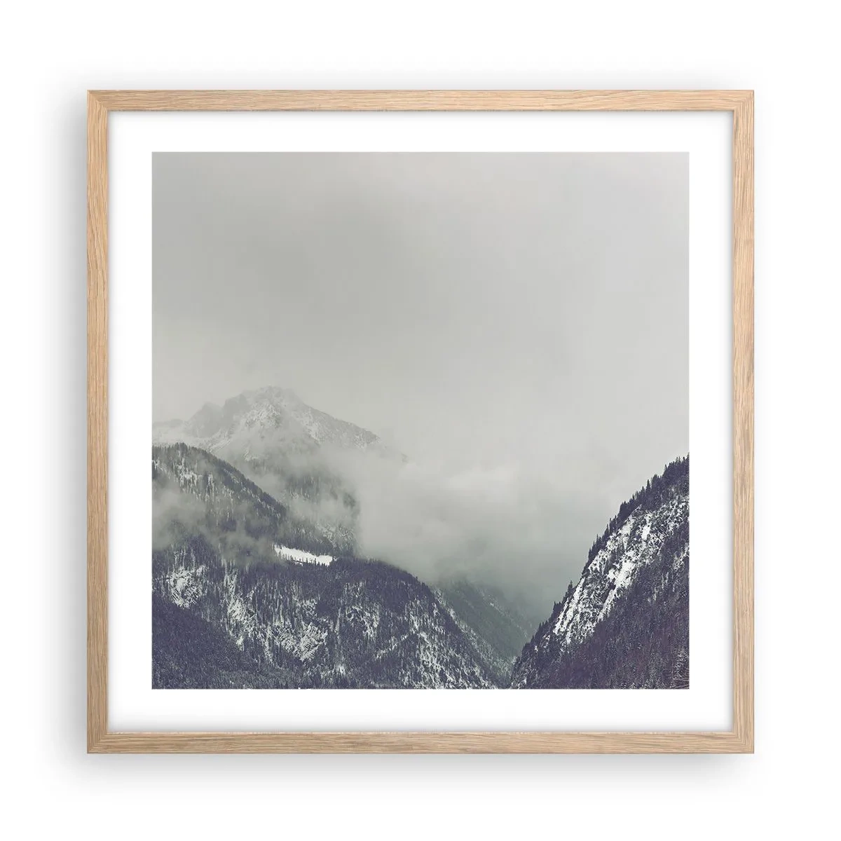 Poster in cornice rovere chiaro - La valle delle nebbie - 50x50 cm