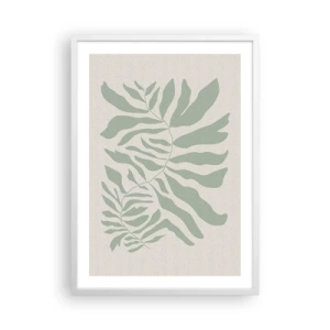 Poster in cornice bianca - Ramo smeraldo - 50x70 cm