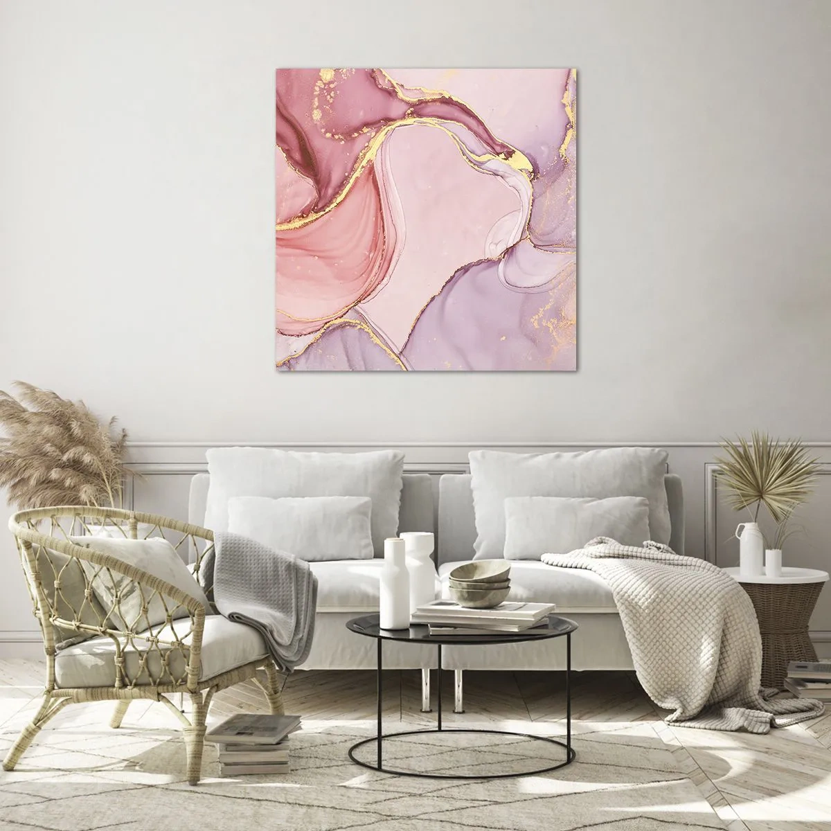 Quadro su vetro - La carezza dei colori - 50x50 cm