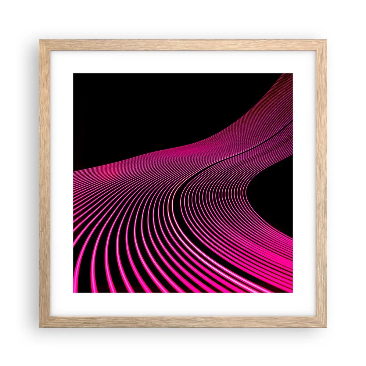 Poster in cornice rovere chiaro - Il viale della luce - 40x40 cm