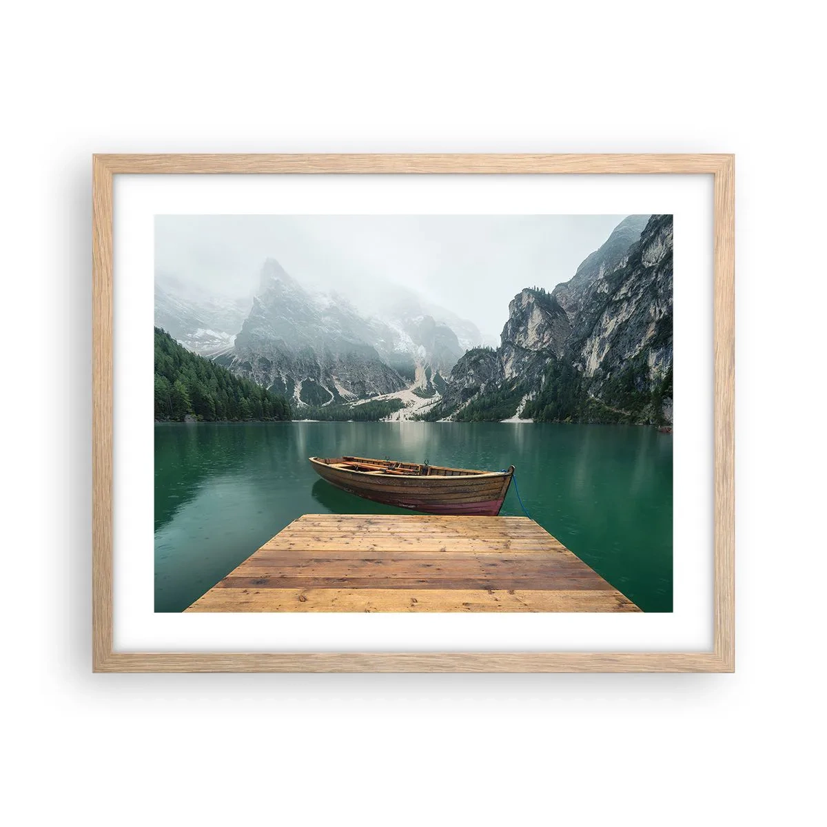 Poster in cornice rovere chiaro - E attorno le fiere rocce - 50x40 cm
